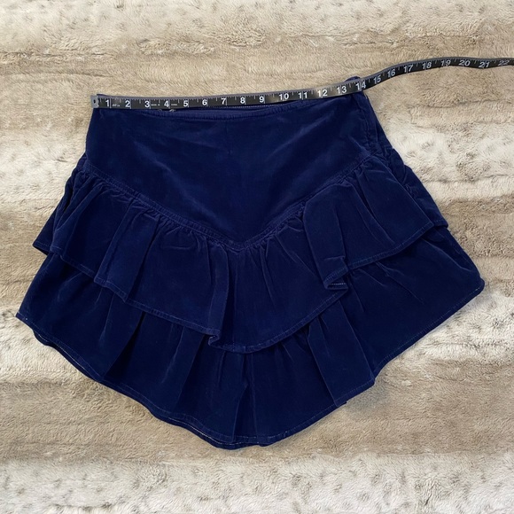 MOTHER💕The Ruffle Mini Skirt in Bet Blueprint Size 28 - Picture 7 of 15